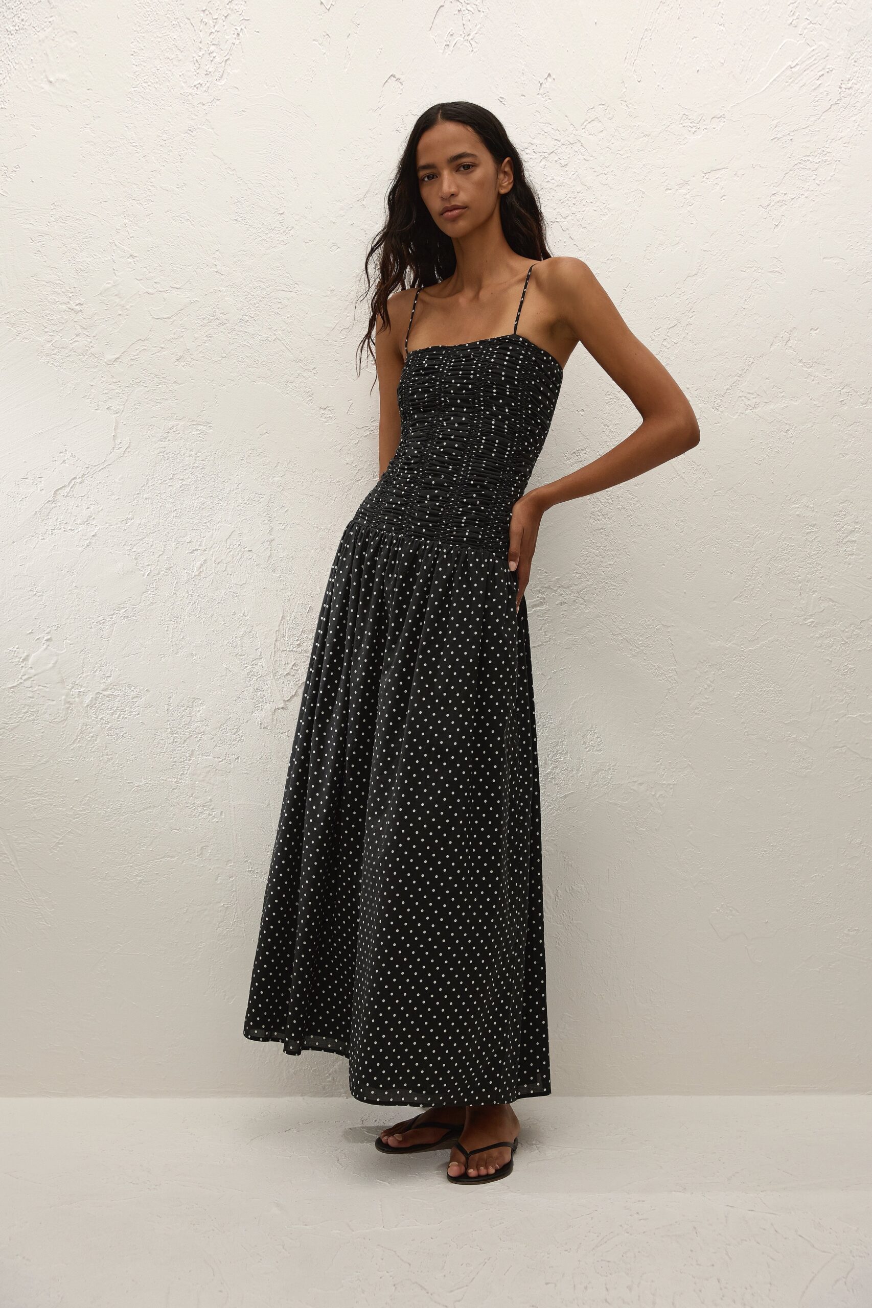 Mira Maxi Dress Lola Polka Dot Black Off White - Image 3