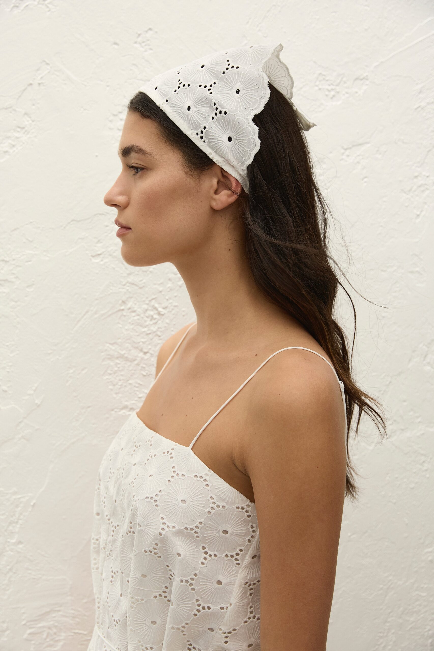 Paloma Head Scarf Dolce Broderie White - Image 2