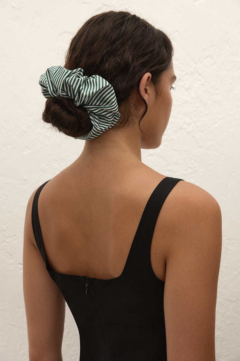 Hair Scrunchie Green Stripe - Image 2